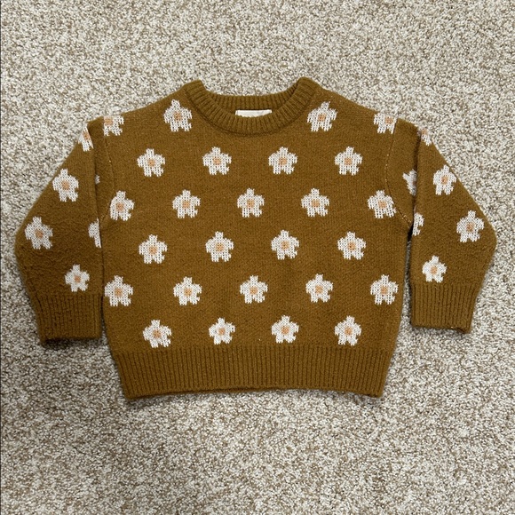Floral Patterned Brown Sweater - Picture 2 of 4